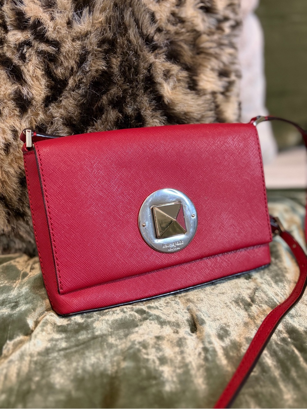 Kate Spade NY Newbury Lane Sally Red Crossbody Bag #1375
